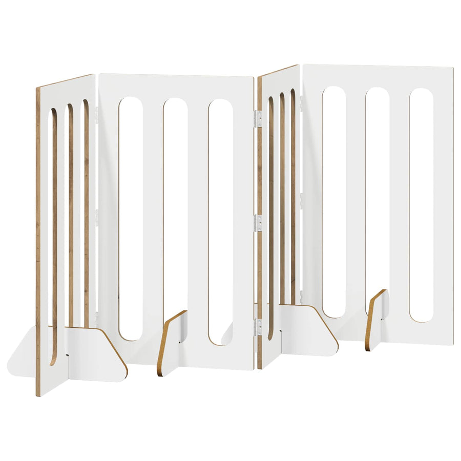 Opvouwbaar huisdierhek 4 pcs Artisan Eik 201 x 38 x 90 cm