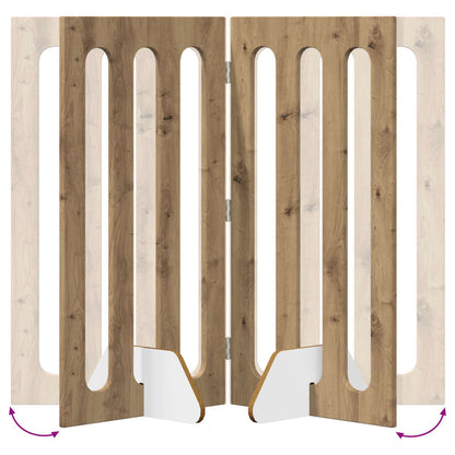 Opvouwbaar huisdierhek 4 pcs Artisan Eik 201 x 38 x 90 cm