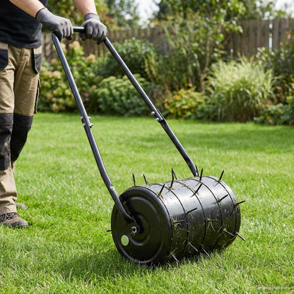 Grasroller Trek met Beluchter Klemmen Zwart 110 x 52 cm IJzer