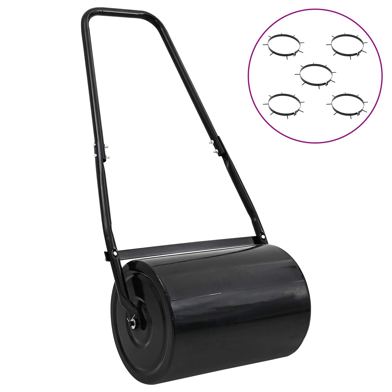 Grasroller Trek met Beluchter Klemmen Zwart 110 x 52 cm IJzer