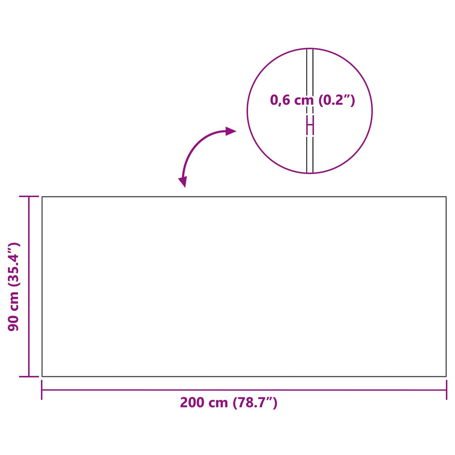 Sportbeschermmat Zwart 200 x 90 x 0,6 cm PVC