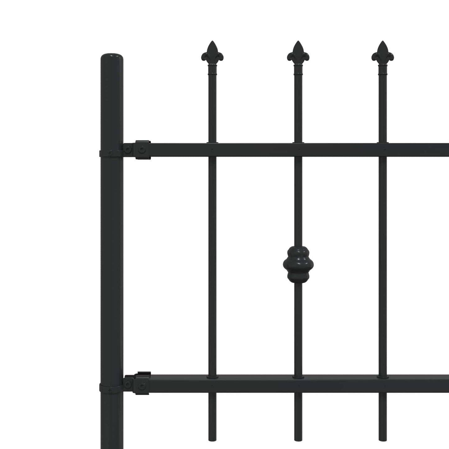 Spike Fence Zwart 200 x 130 cm Gepoedercoat staal