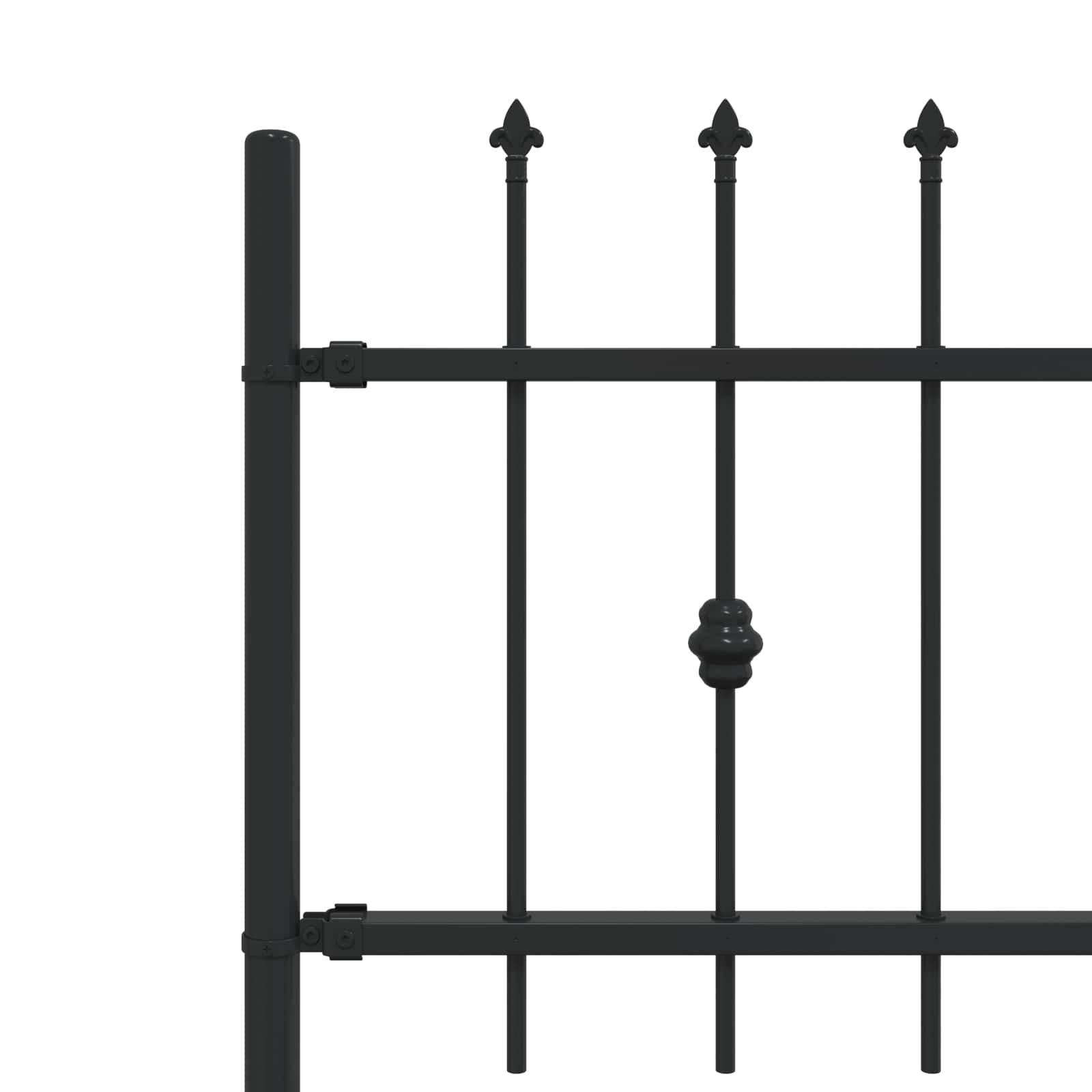 Spike Fence Zwart 200 x 130 cm Gepoedercoat staal