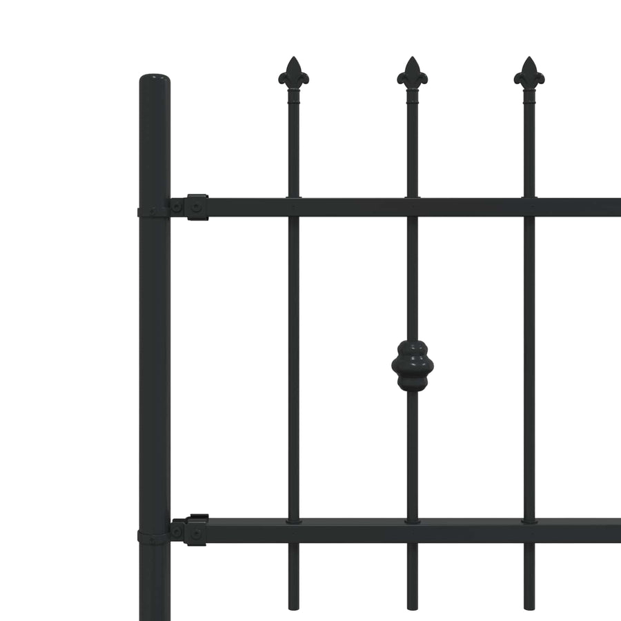Spike Fence Zwart 200 x 130 cm Gepoedercoat staal