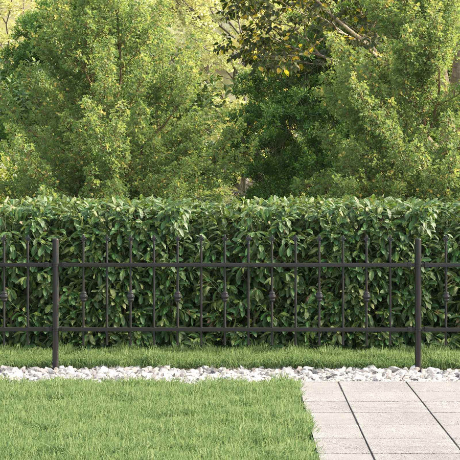 Spike Fence Zwart 200 x 130 cm Gepoedercoat staal