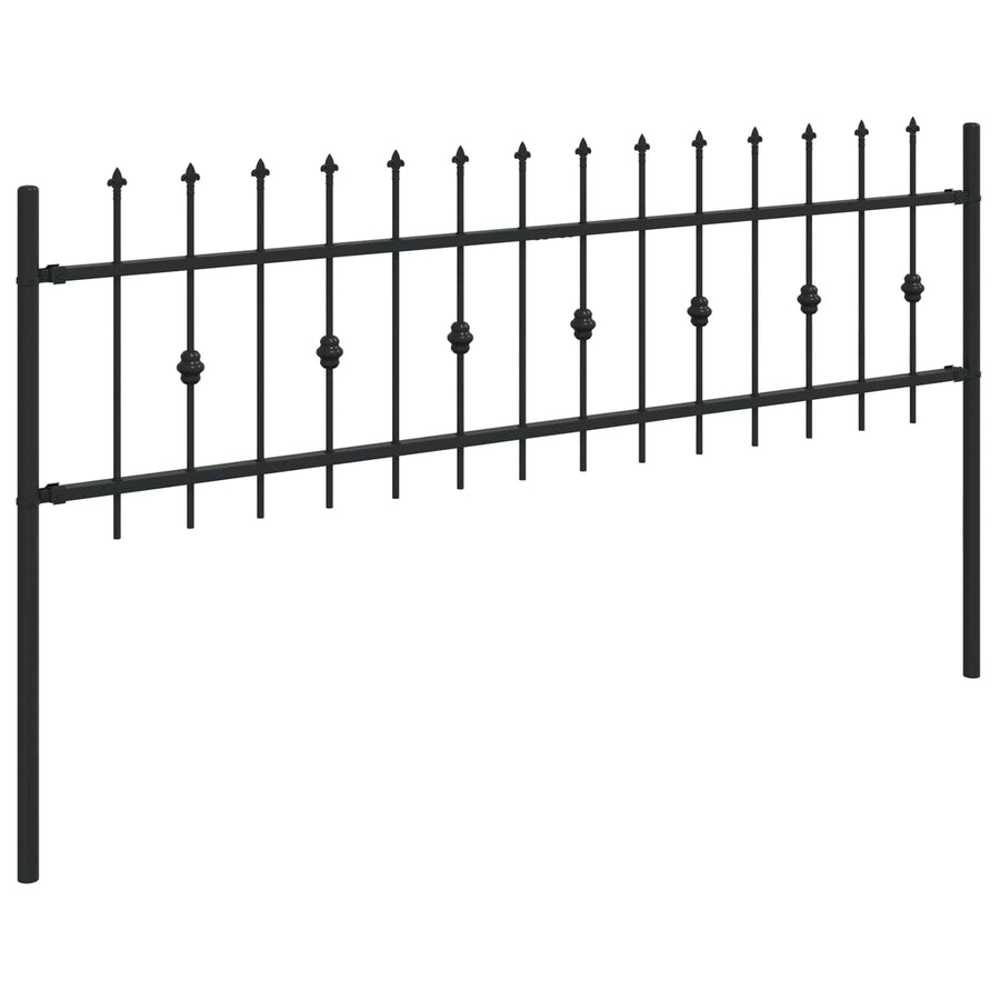 Spike Fence Zwart 200 x 130 cm Gepoedercoat staal