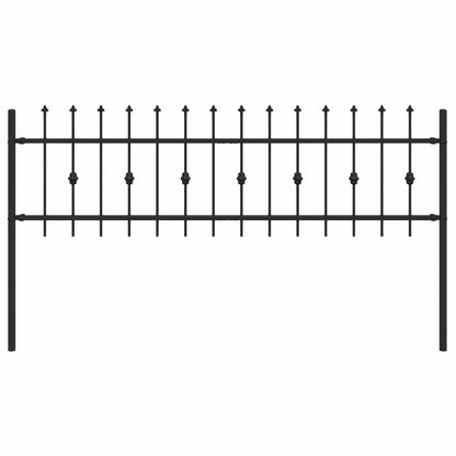 Spike Fence Zwart 200 x 130 cm Gepoedercoat staal