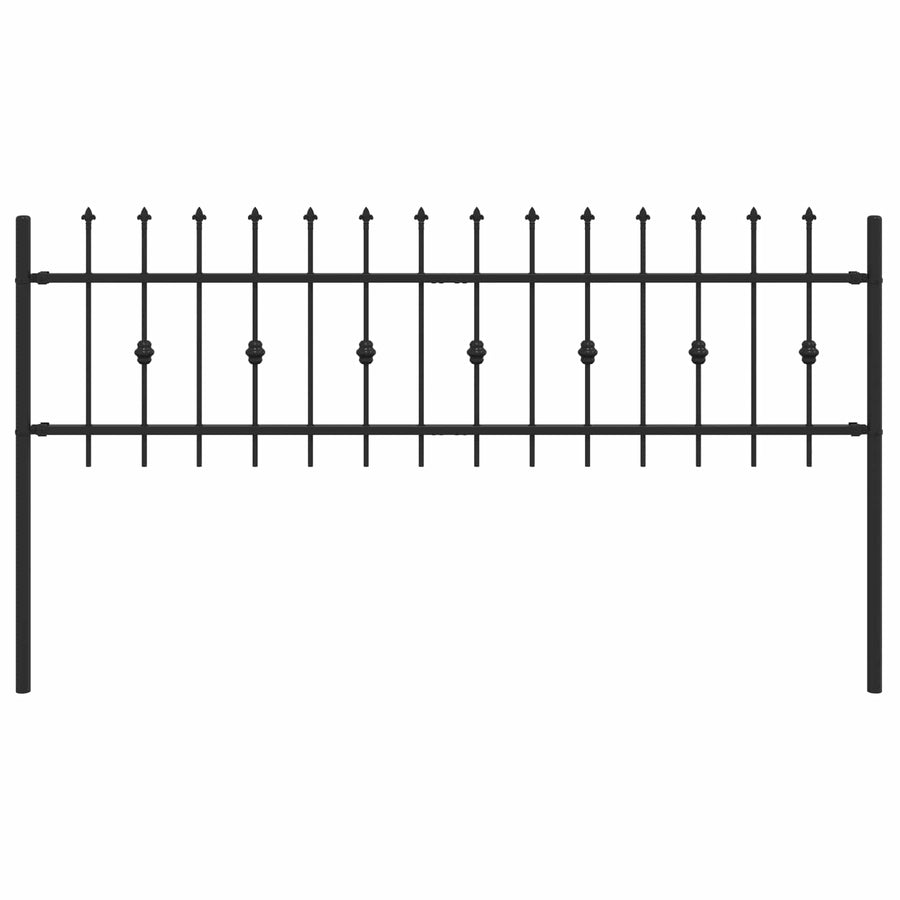 Spike Fence Zwart 200 x 130 cm Gepoedercoat staal