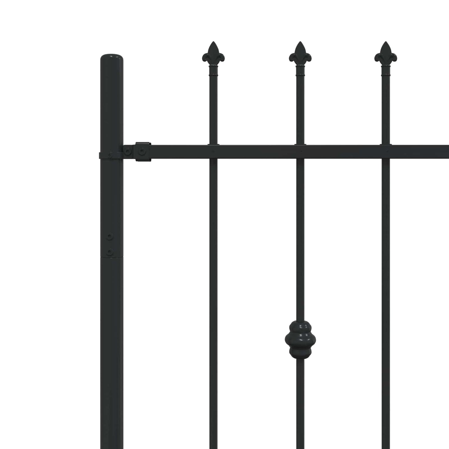 Spike Fence Zwart 200 x 130 cm Gepoedercoat staal