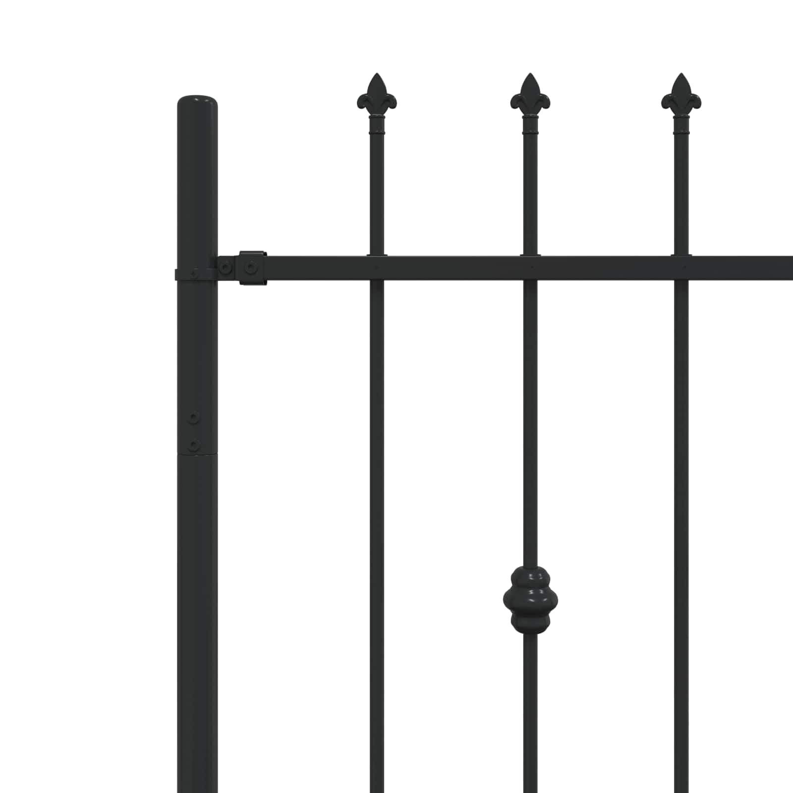 Spike Fence Zwart 200 x 130 cm Gepoedercoat staal