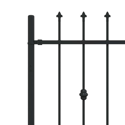 Spike Fence Zwart 200 x 130 cm Gepoedercoat staal