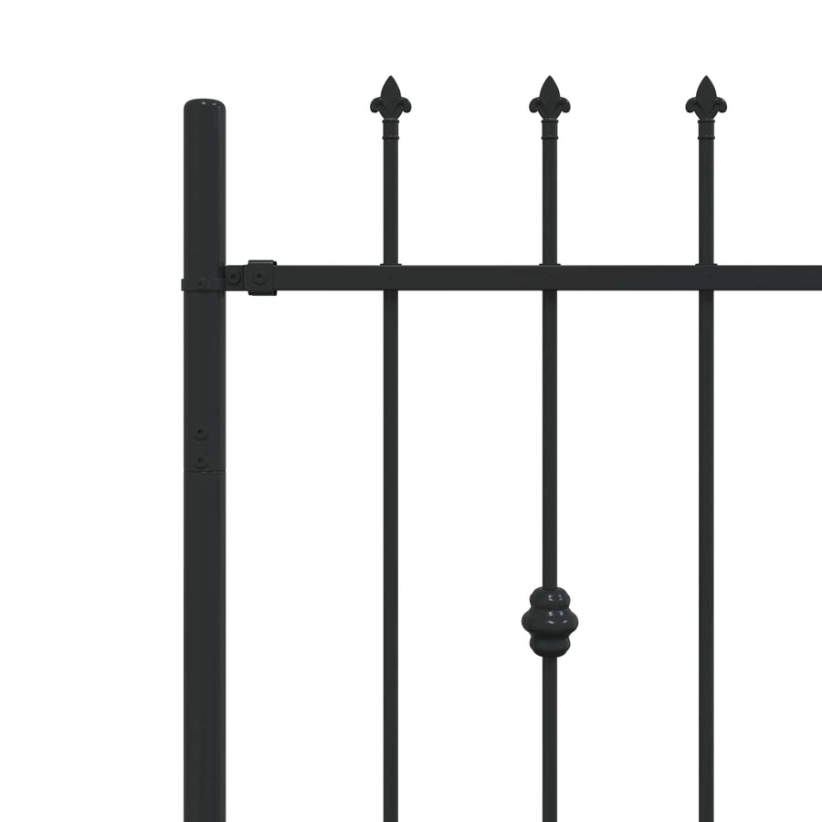 Spike Fence Zwart 200 x 130 cm Gepoedercoat staal