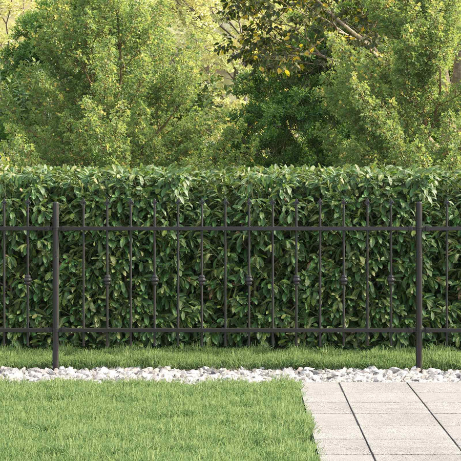 Spike Fence Zwart 200 x 130 cm Gepoedercoat staal