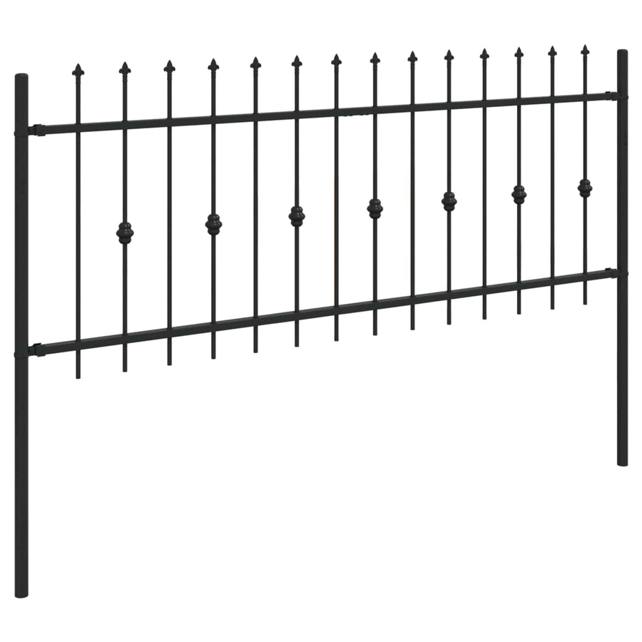 Spike Fence Zwart 200 x 130 cm Gepoedercoat staal