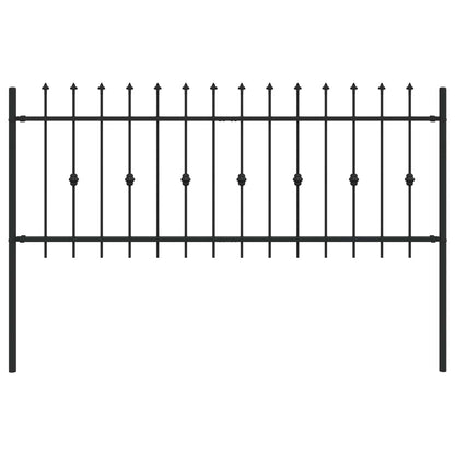 Spike Fence Zwart 200 x 130 cm Gepoedercoat staal