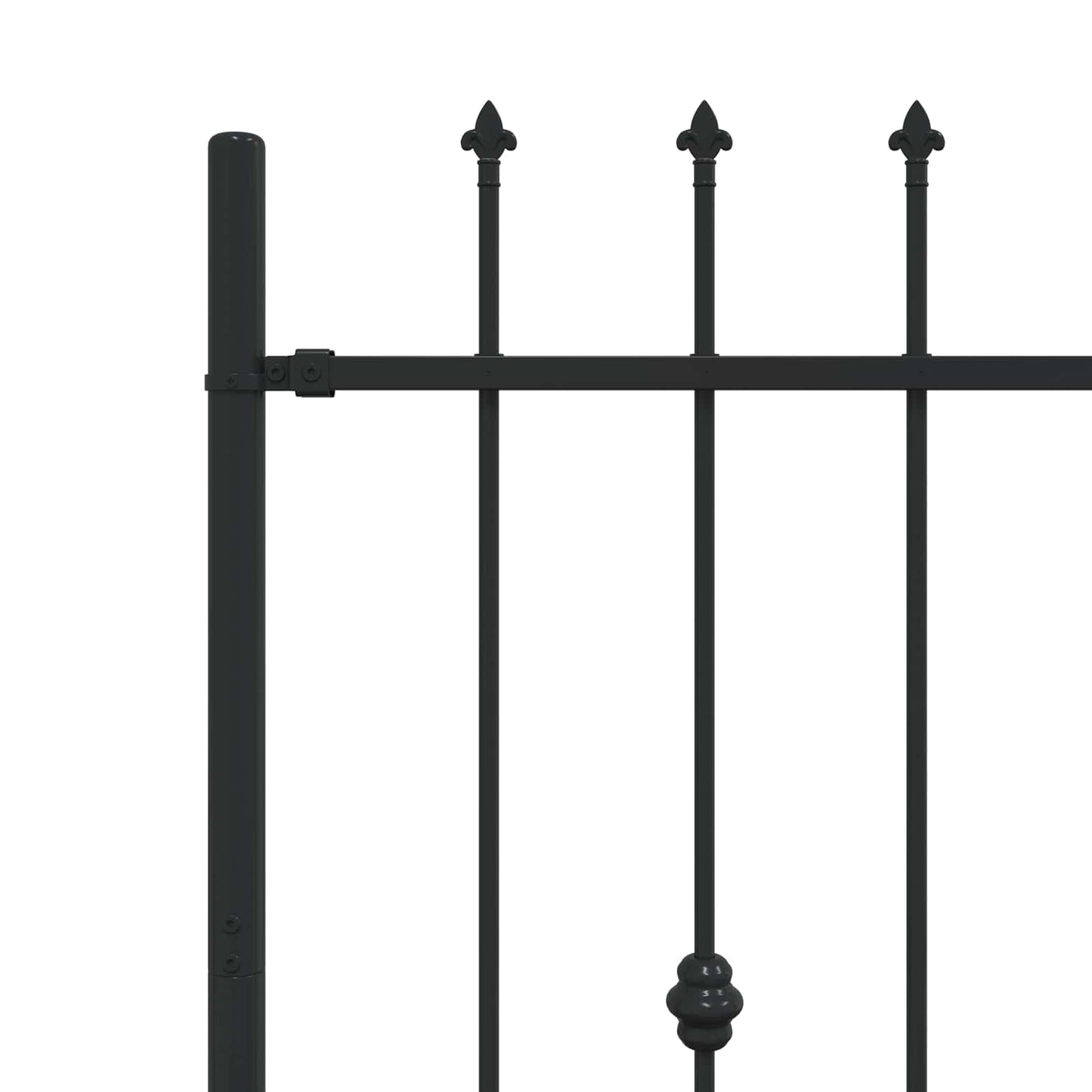 Spike Fence Zwart 200 x 150 cm Gepoedercoat staal