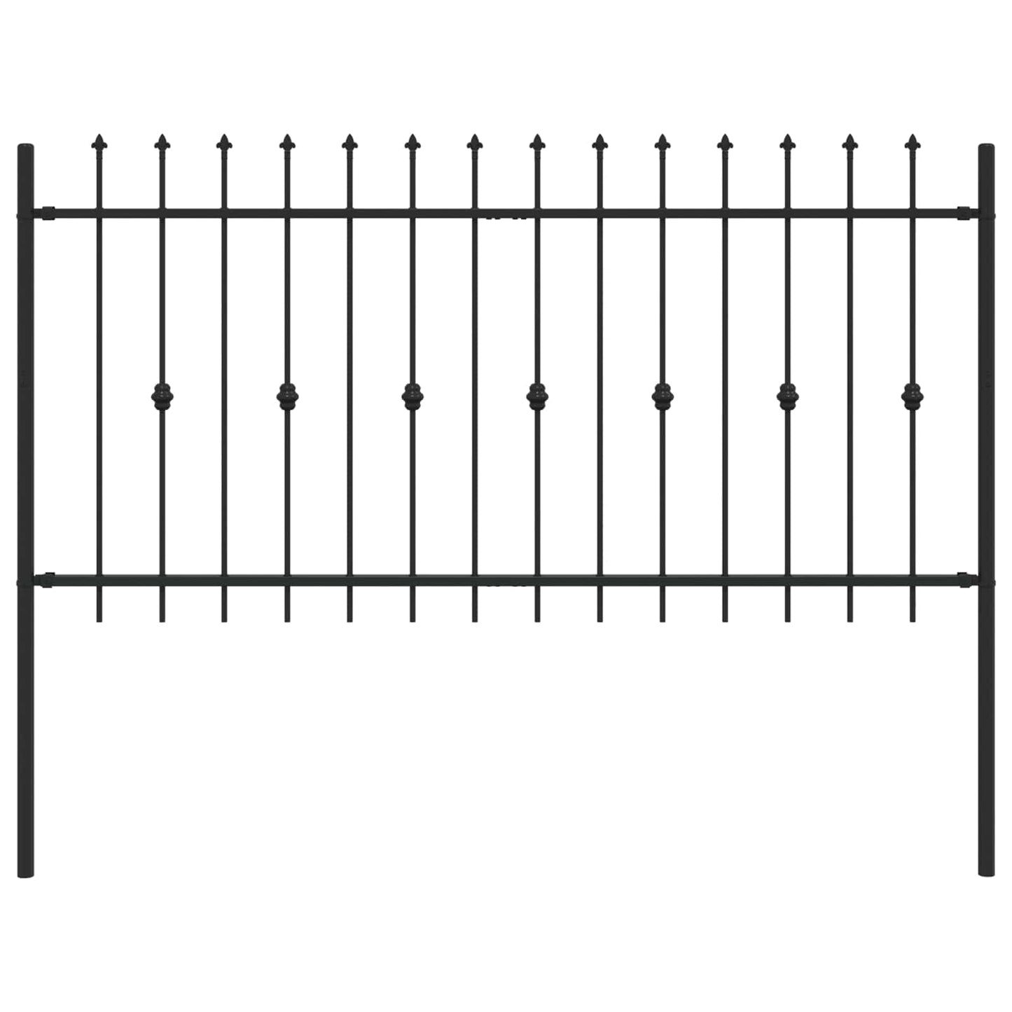 Spike Fence Zwart 200 x 150 cm Gepoedercoat staal