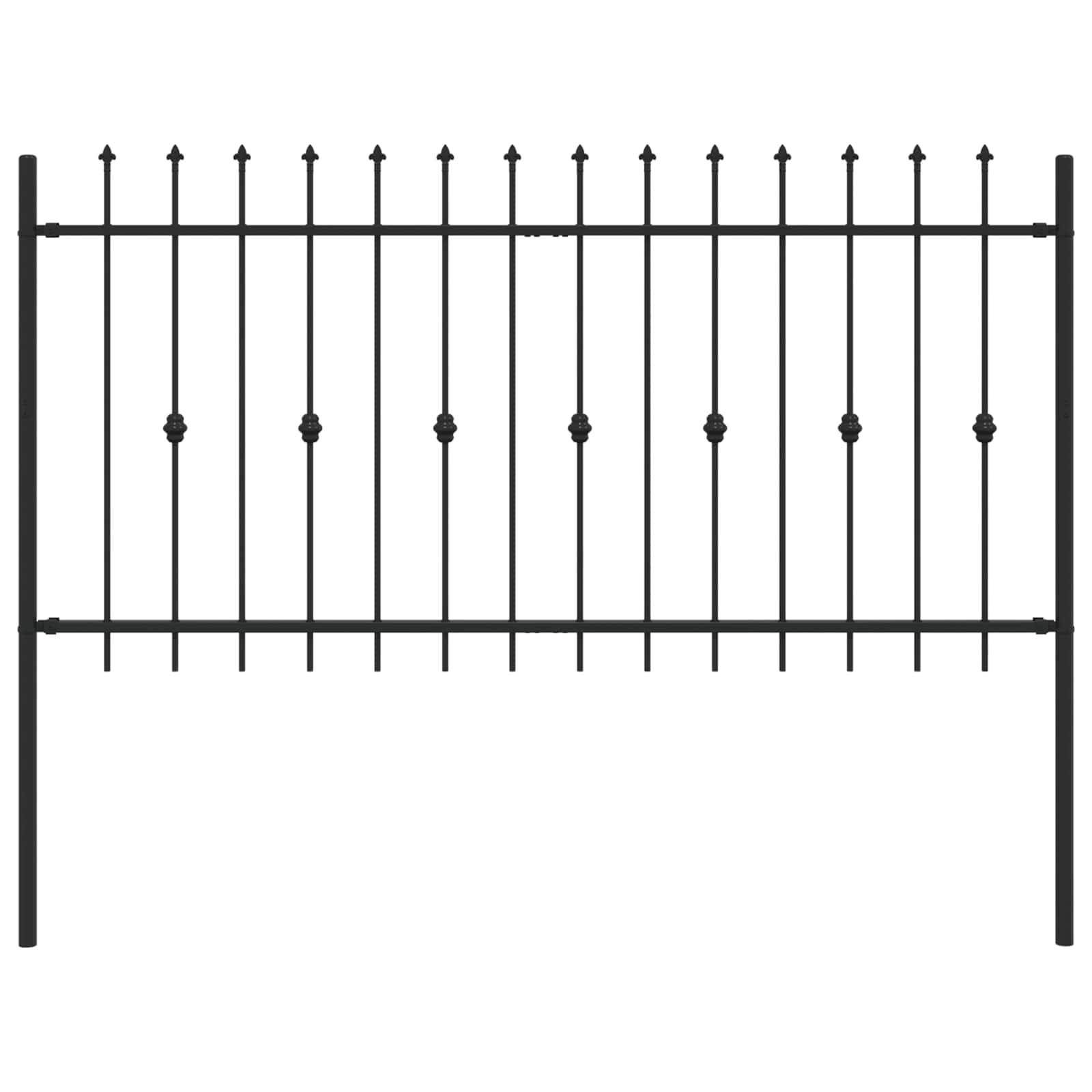 Spike Fence Zwart 200 x 150 cm Gepoedercoat staal