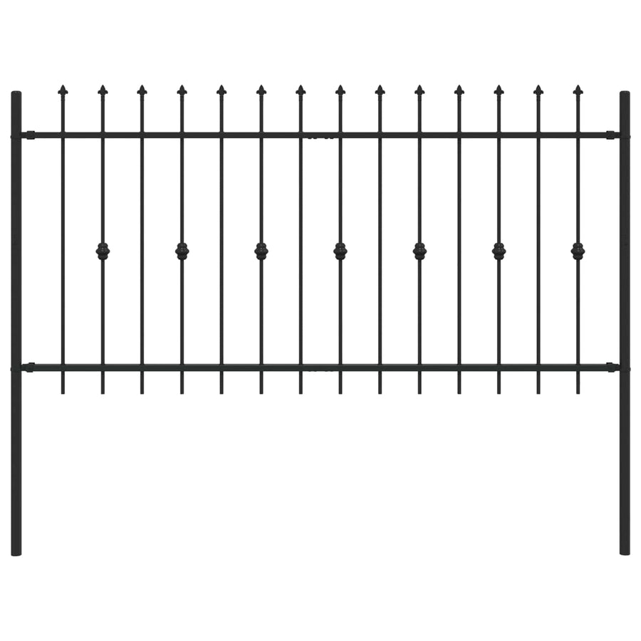 Spike Fence Zwart 200 x 150 cm Gepoedercoat staal
