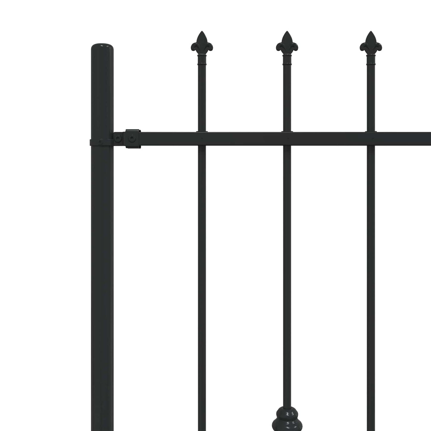 Spike Fence Zwart 200 x 130 cm Gepoedercoat staal