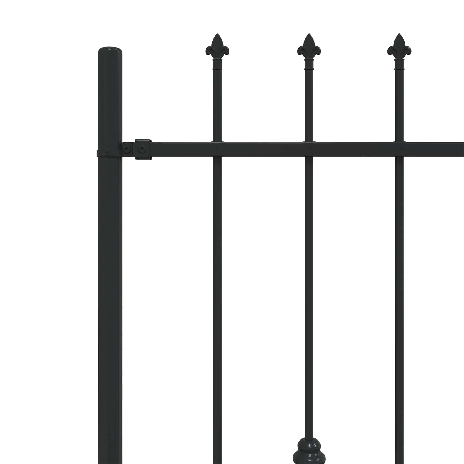Spike Fence Zwart 200 x 130 cm Gepoedercoat staal