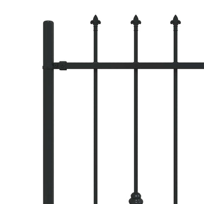 Spike Fence Zwart 200 x 130 cm Gepoedercoat staal