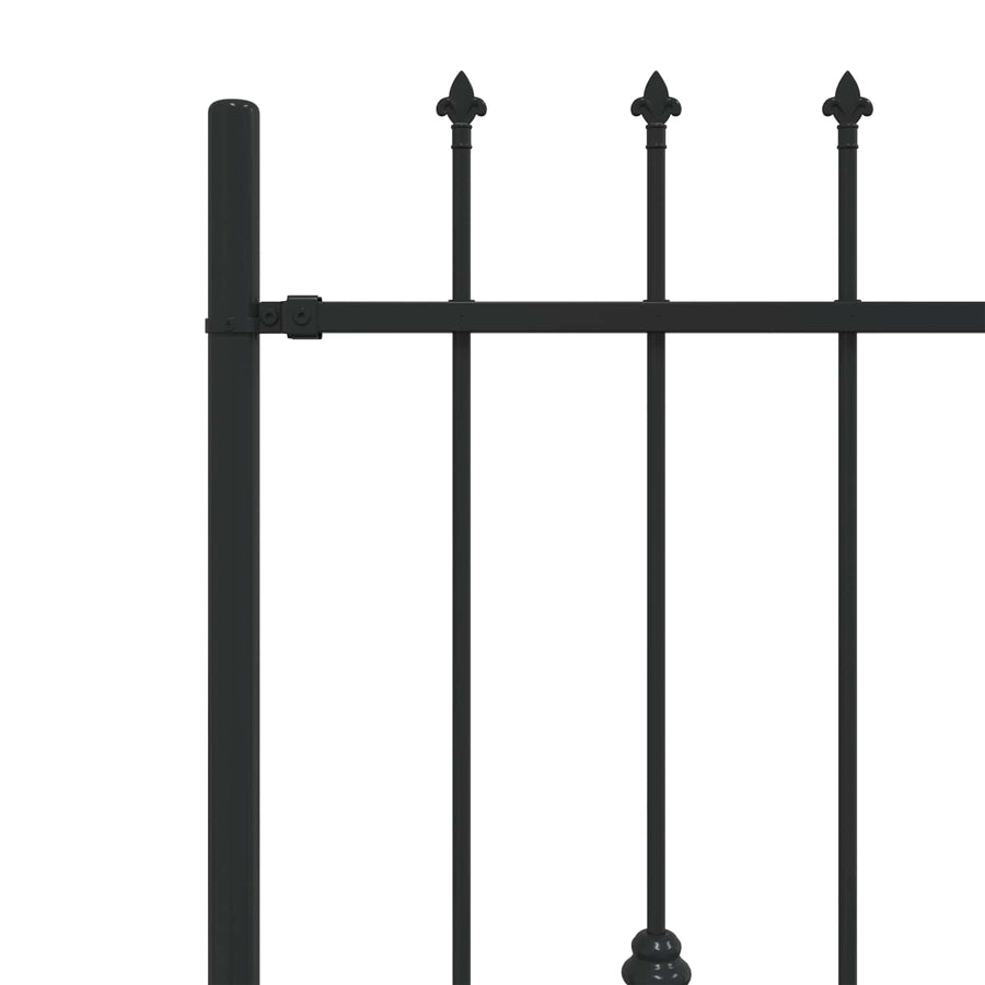 Spike Fence Zwart 200 x 130 cm Gepoedercoat staal