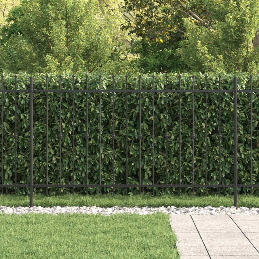 Spike Fence Zwart 200 x 130 cm Gepoedercoat staal