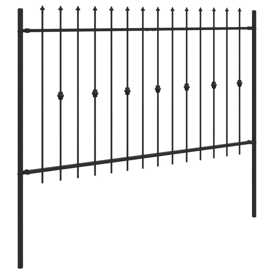 Spike Fence Zwart 200 x 130 cm Gepoedercoat staal