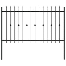 Spike Fence Zwart 200 x 130 cm Gepoedercoat staal