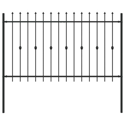 Spike Fence Zwart 200 x 130 cm Gepoedercoat staal