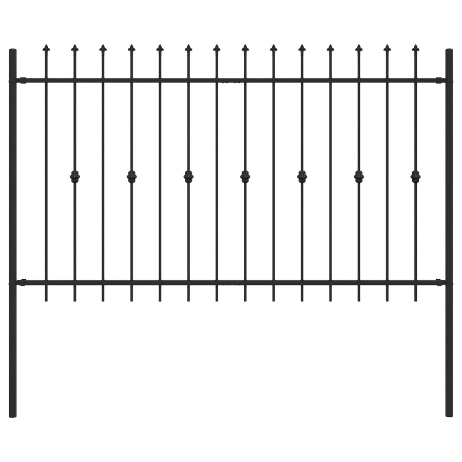 Spike Fence Zwart 200 x 130 cm Gepoedercoat staal