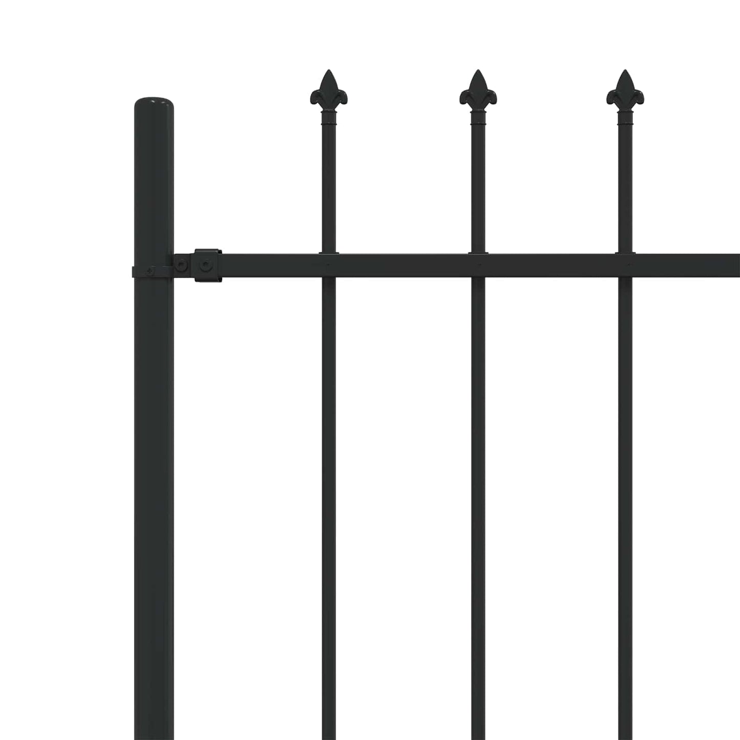 Spike Fence Zwart 200 x 200 cm Gepoedercoat staal