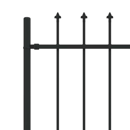 Spike Fence Zwart 200 x 200 cm Gepoedercoat staal