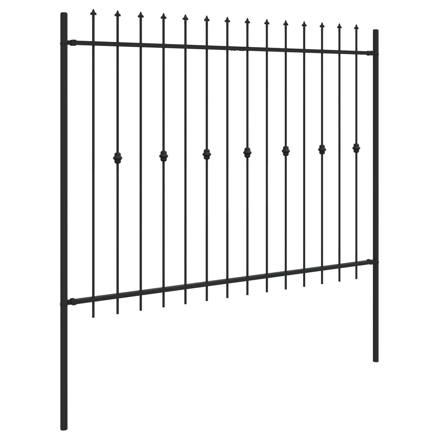 Spike Fence Zwart 200 x 200 cm Gepoedercoat staal