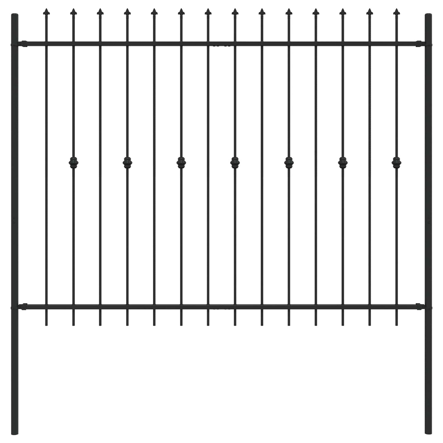 Spike Fence Zwart 200 x 200 cm Gepoedercoat staal