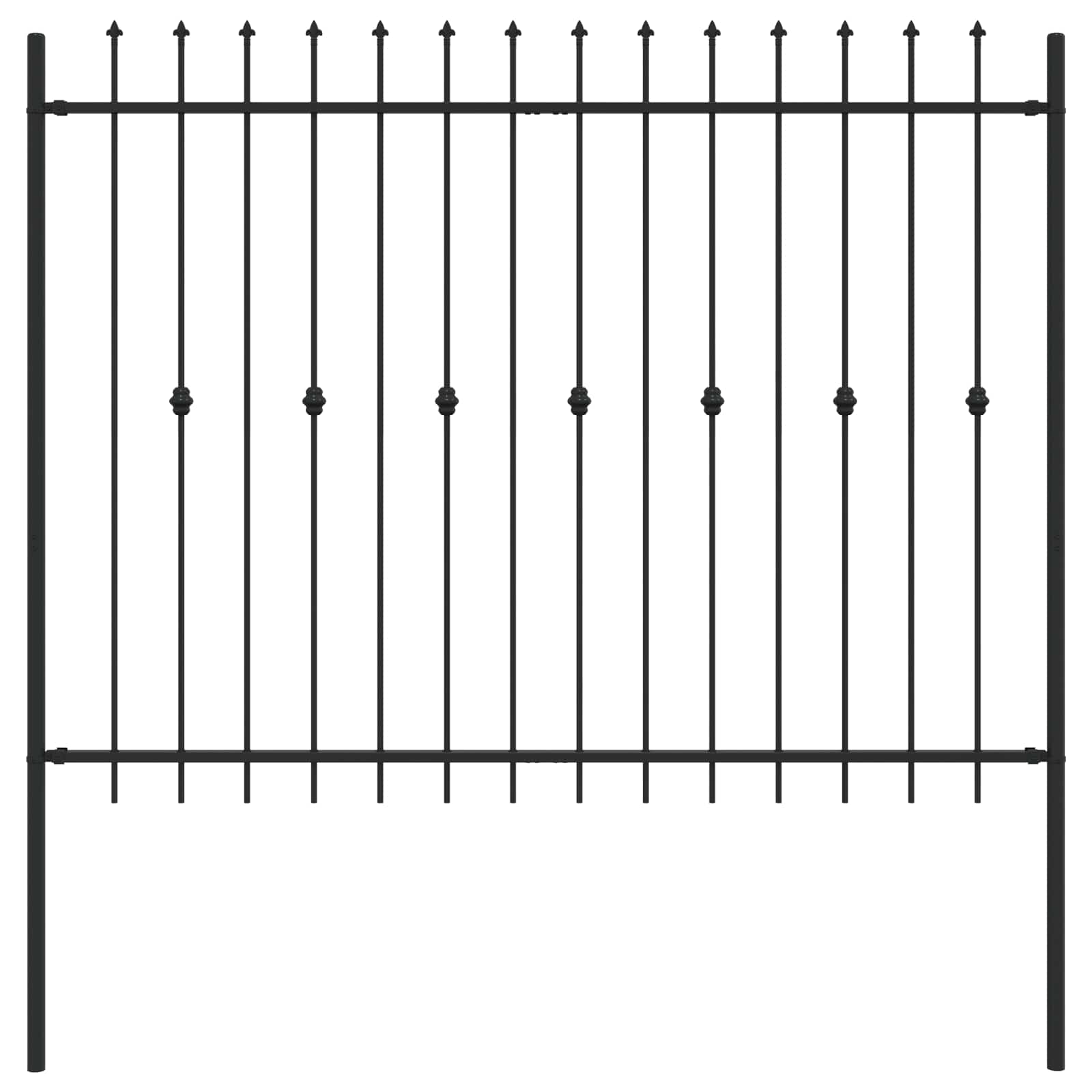 Spike Fence Zwart 200 x 200 cm Gepoedercoat staal