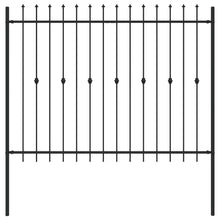 Spike Fence Zwart 200 x 200 cm Gepoedercoat staal