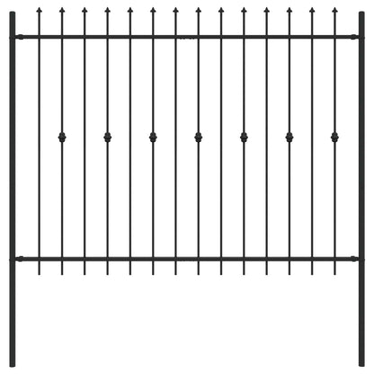 Spike Fence Zwart 200 x 200 cm Gepoedercoat staal