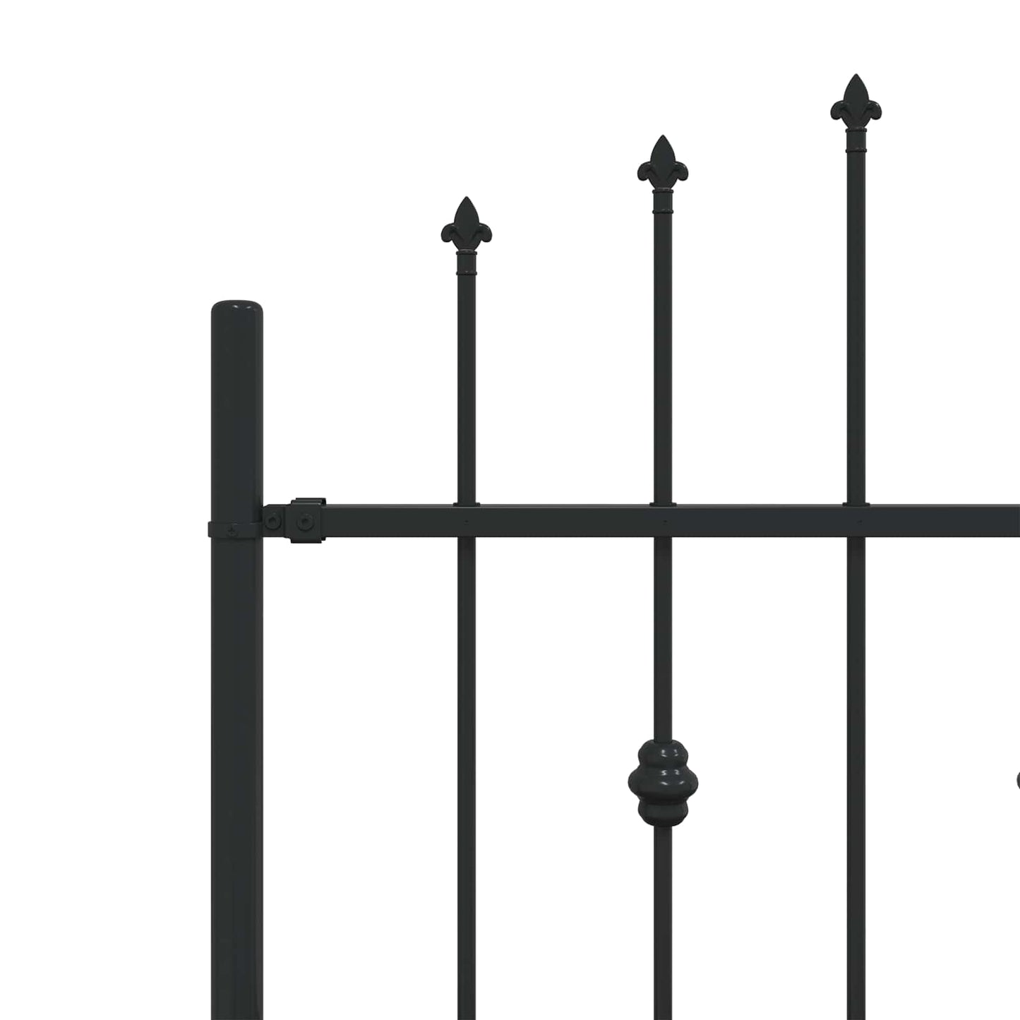 Spike Fence Zwart 200 x 130 cm Gepoedercoat staal