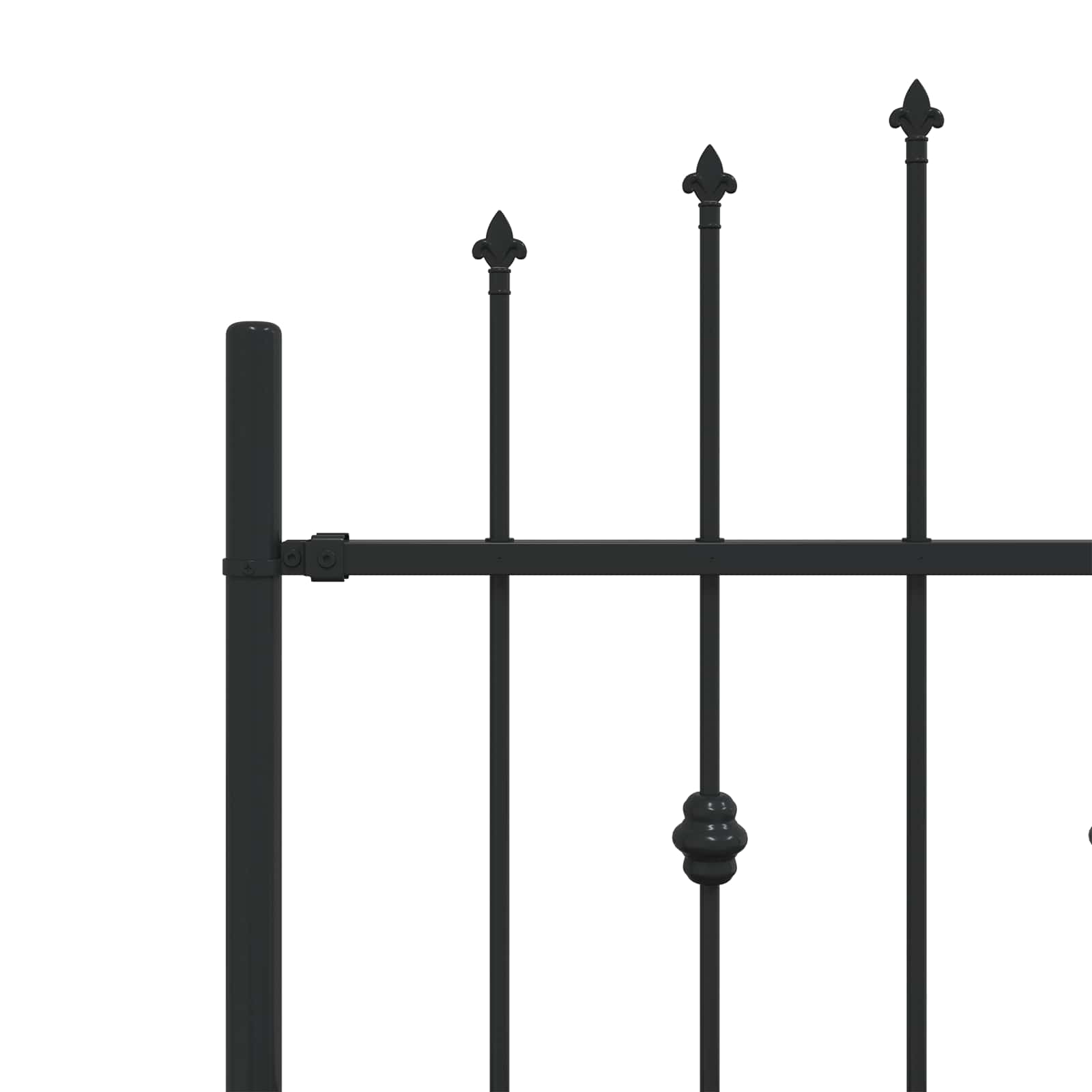 Spike Fence Zwart 200 x 130 cm Gepoedercoat staal