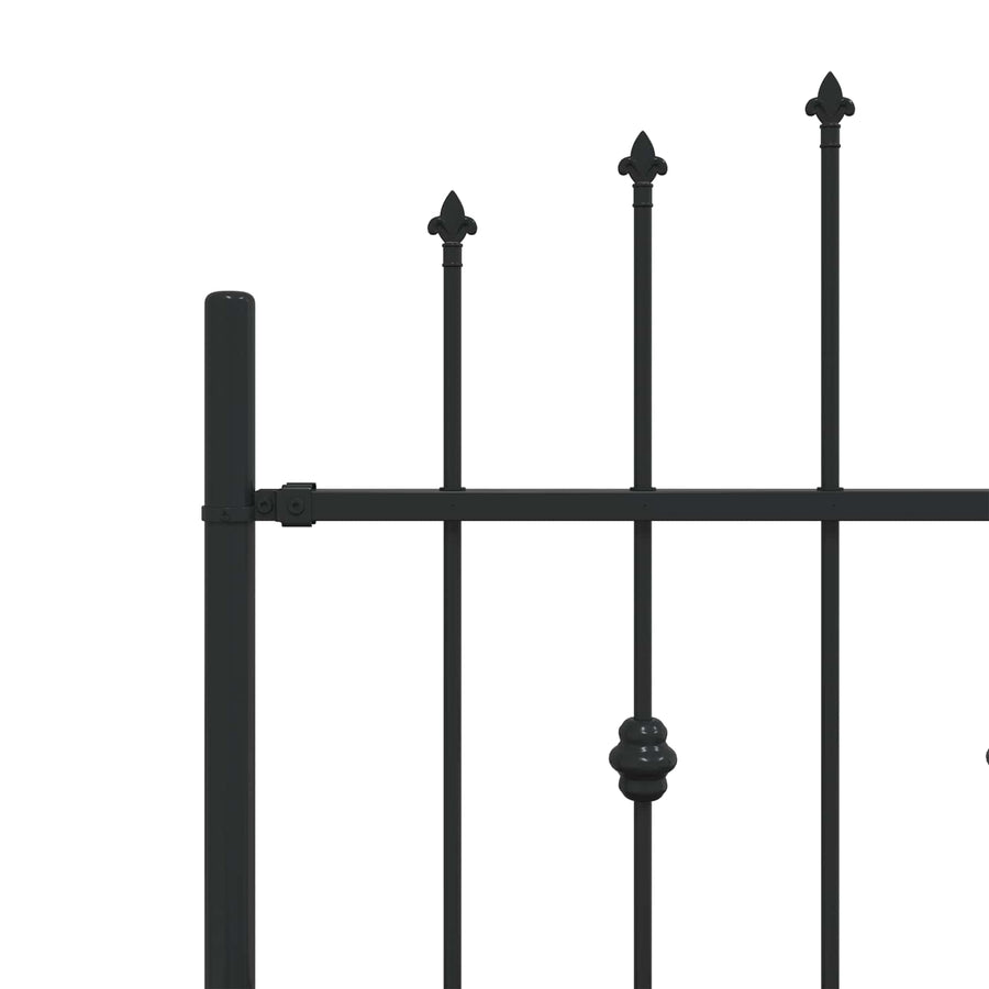 Spike Fence Zwart 200 x 130 cm Gepoedercoat staal