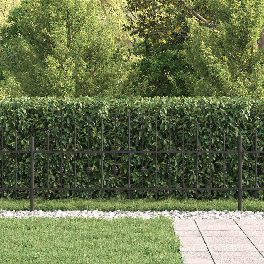Spike Fence Zwart 200 x 130 cm Gepoedercoat staal
