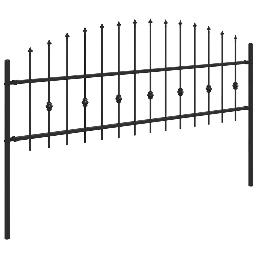 Spike Fence Zwart 200 x 130 cm Gepoedercoat staal