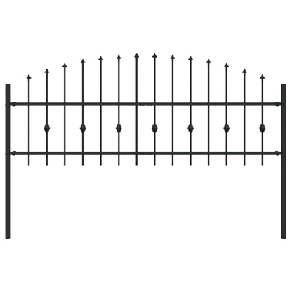 Spike Fence Zwart 200 x 130 cm Gepoedercoat staal