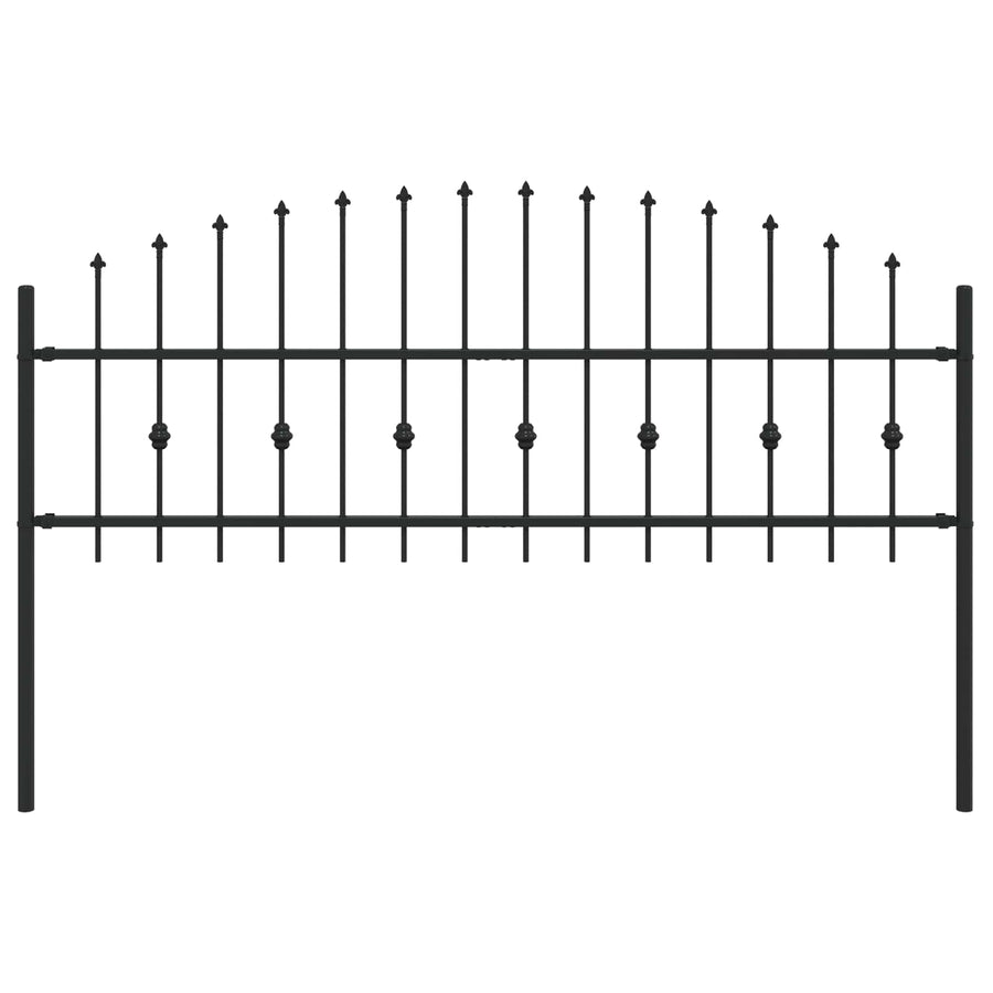 Spike Fence Zwart 200 x 130 cm Gepoedercoat staal