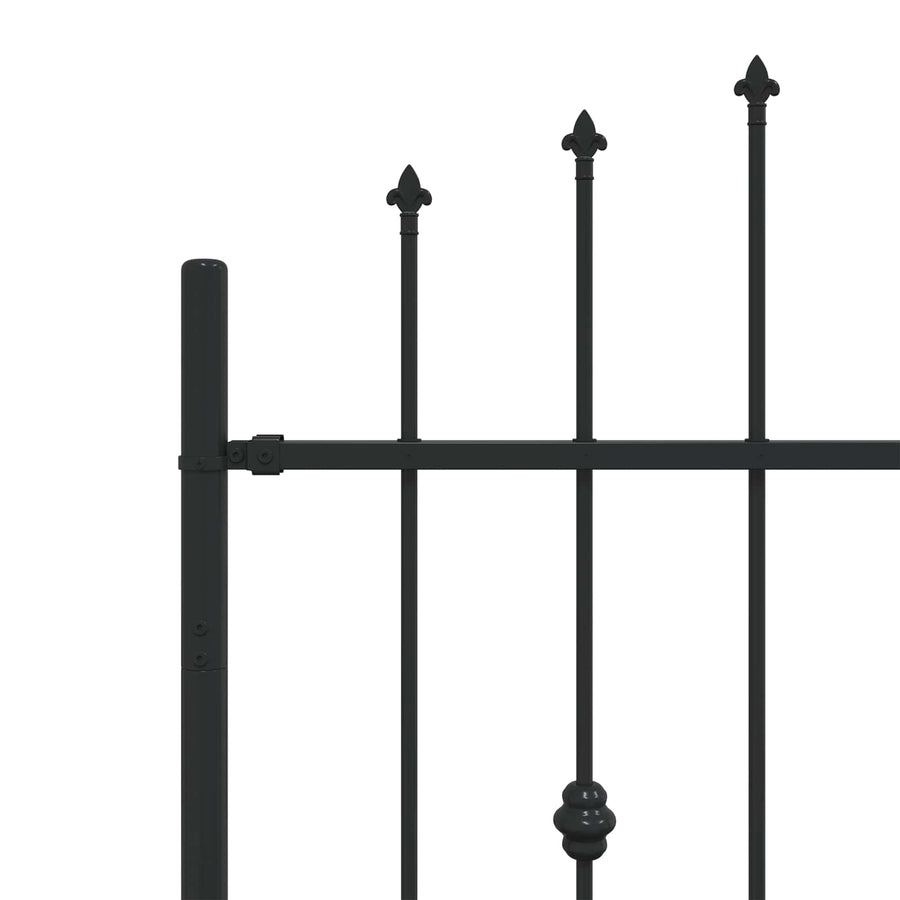 Spike Fence Zwart 200 x 130 cm Gepoedercoat staal