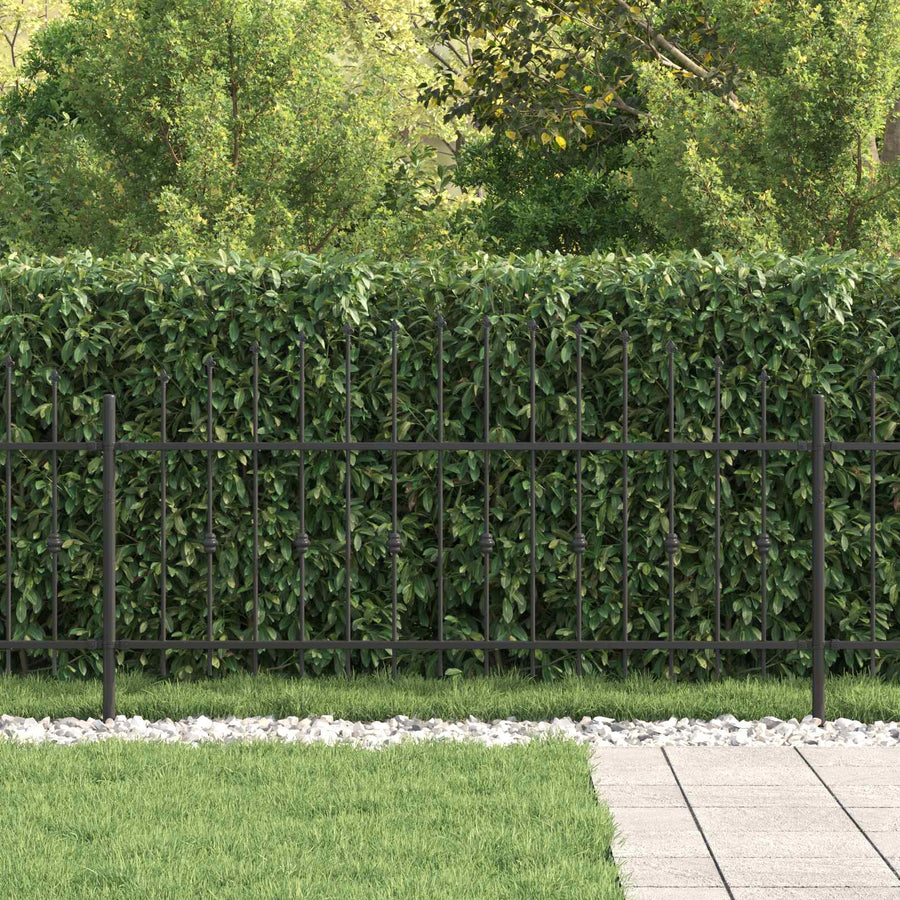 Spike Fence Zwart 200 x 130 cm Gepoedercoat staal