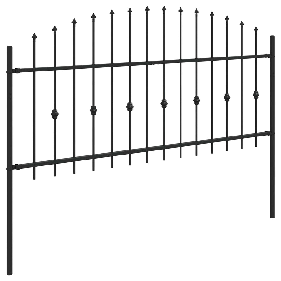 Spike Fence Zwart 200 x 130 cm Gepoedercoat staal