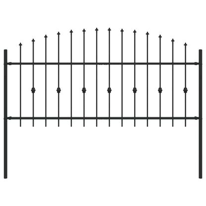 Spike Fence Zwart 200 x 130 cm Gepoedercoat staal